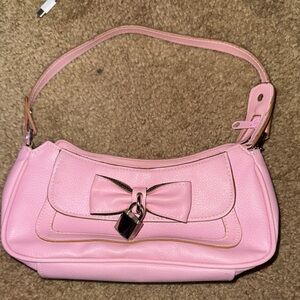 Pink Shoulder Bag with Bow Detail
